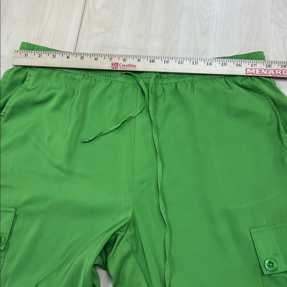 Lauren Ralph Lauren Charmeuse Green Cargo Jogger Draw String Relaxed Pants 14P - Picture 7 of 12
